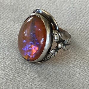 Antique Dragons Breath Opal Ring
